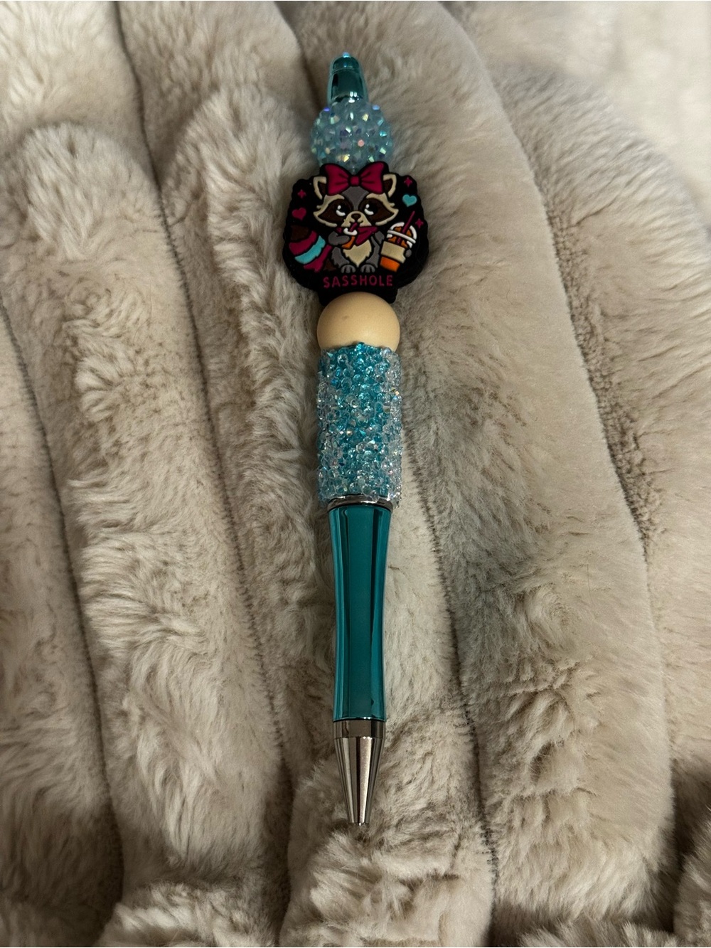 Sasshole Teal Crystal Decorative Ballpoint Pen